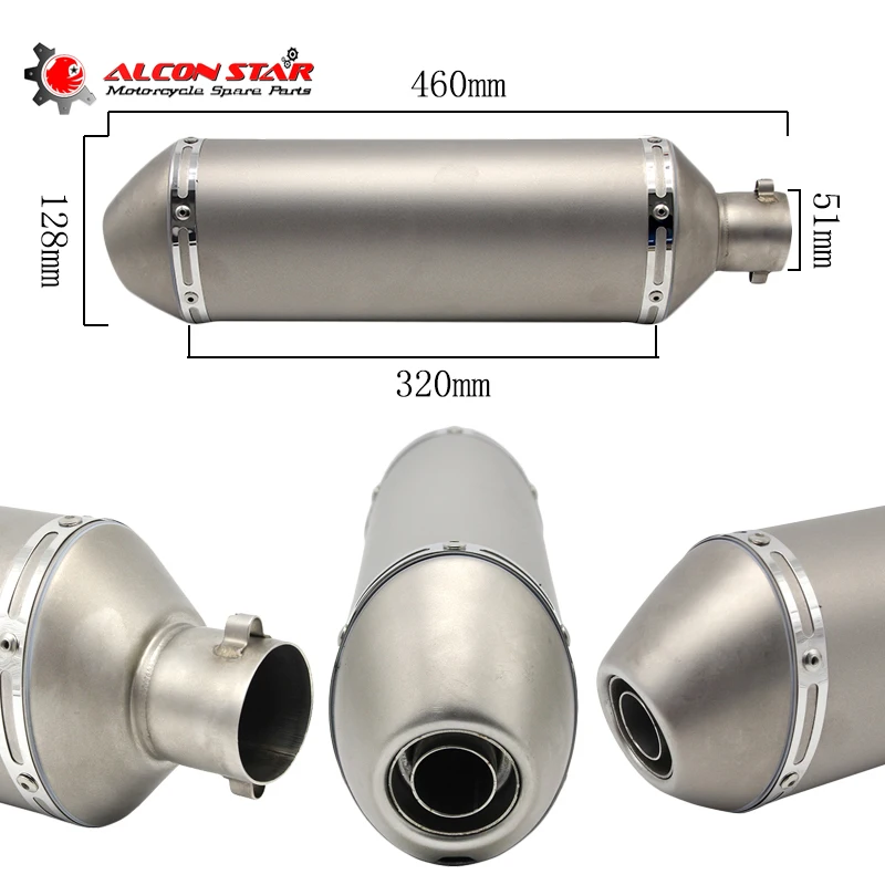 Alconstar 51 мм нержавеющая сталь мотоцикл Akrapovic глушитель выхлопной трубы с DB убийца