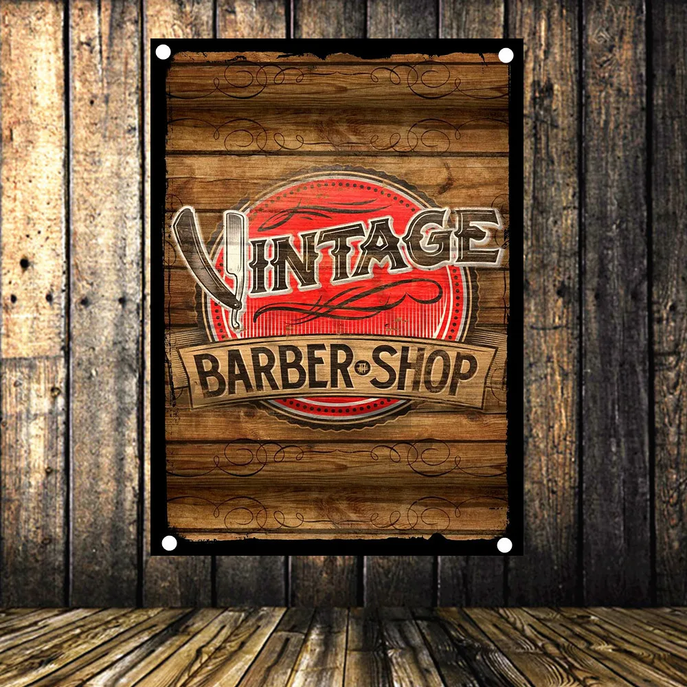 Плакат парикмахерской для пожилых искусство водонепроницаемая ткань картина