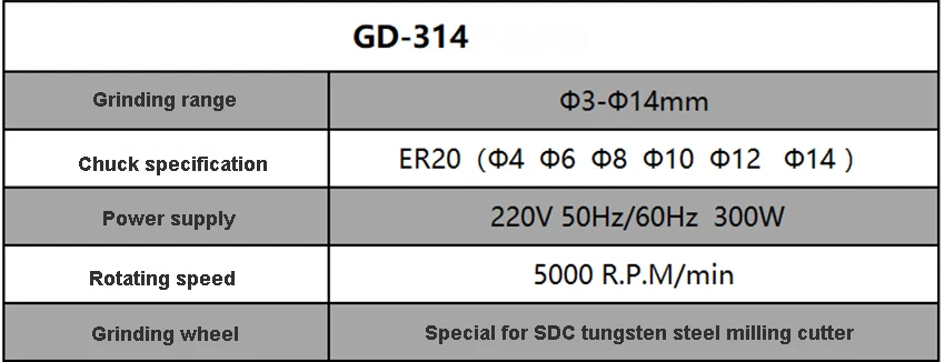 Портативный GD-314 фрезерный станок твердосплавные инструменты 3-14 мм сверло точилка фрезерный режущий станок 110 В/220 В 300 Вт