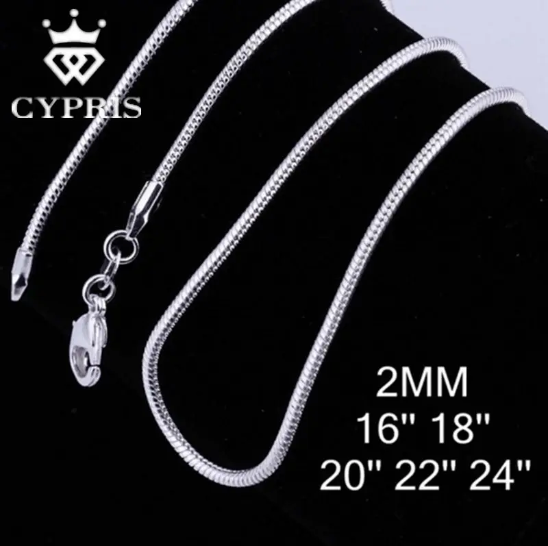 Распродажа 16 &quot18&quot 20 &quot22&quot 24 &quot2 мм оптом Серебряная Змея рыбий скелет collares