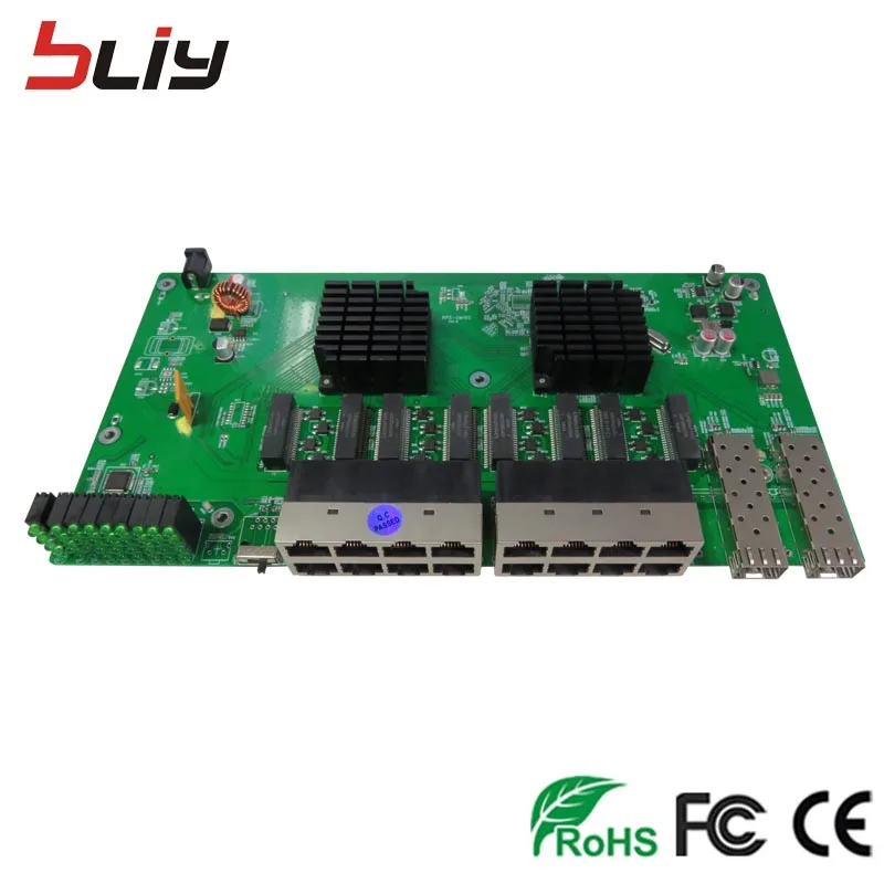 Poe переключатель обратный коммутатор pcb с 16 GE портами 2 sfp оптоволоконный порт poe коммутатор сетевой гигабитный коммутатор Vlan веб управляемый