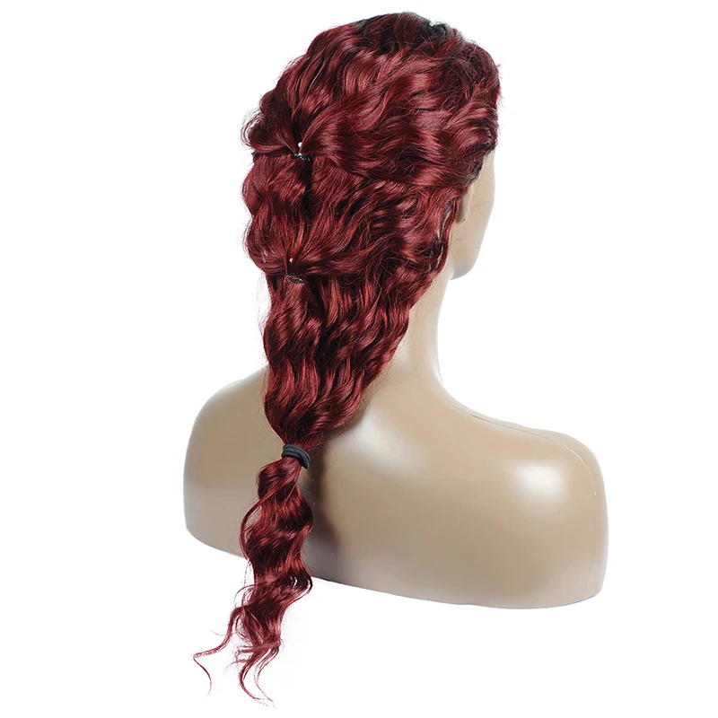 Pinshair 1B/99J человеческие волосы на кружеве парики для черных женщин бордовый Омбре перуанские не Реми свободные глубокая волна 4*4 закрытие волос парик