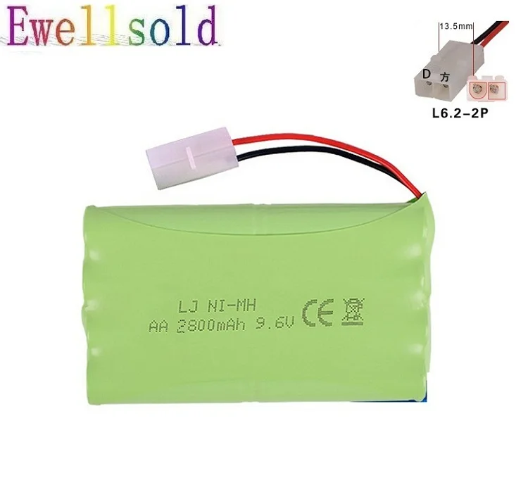 Ewellsold RC машина truck boat tank 9 6 v 1800mAh/2800mah Ni MH H аккумуляторная батарея|Детали и