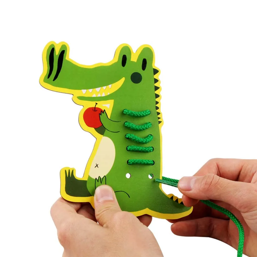 Животное резьбонарезная доска Обучающие игрушки детские игрушки DIY игрушки мультфильм фрукты нанизывание Деревянные игрушки Обучающие игрушки Монтессори для детей