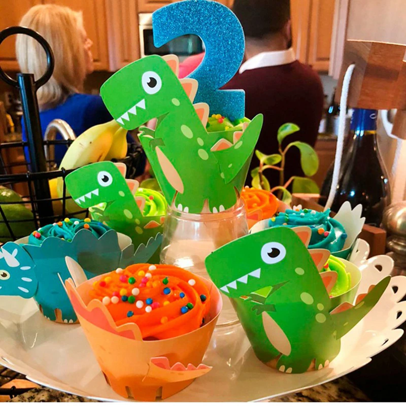 Cyuan Cartoon Animal Colored Cupcake Wrappers Party Cake Decor for Kids Unicorn/Woodland/Jungle/Llama/Farm Themed Party Supplies