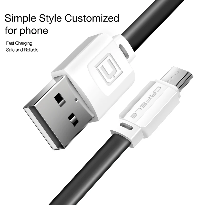 Cafele Micro USB кабель для Redmi 4X плоский 50 см 120 Супер Прочный TPE быстрой синхронизации и