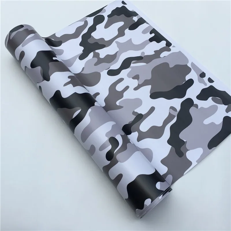 Snow Camo HD Tiger Black Camo виниловая пленка для обертывания, красная полярная Снежная камуфляжная виниловая пленка для автомобиля, пленка для автомобиля, ноутбука - Название цвета: Snow Camo