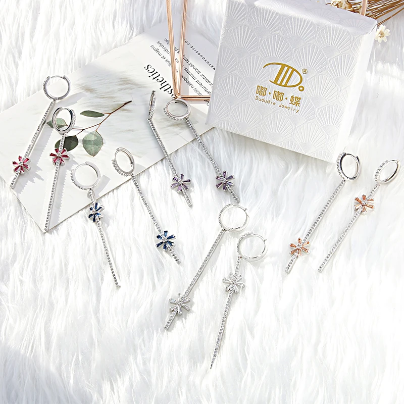 Модные очаровательные цвет циркония серьги свадьба буль | Украшения и аксессуары