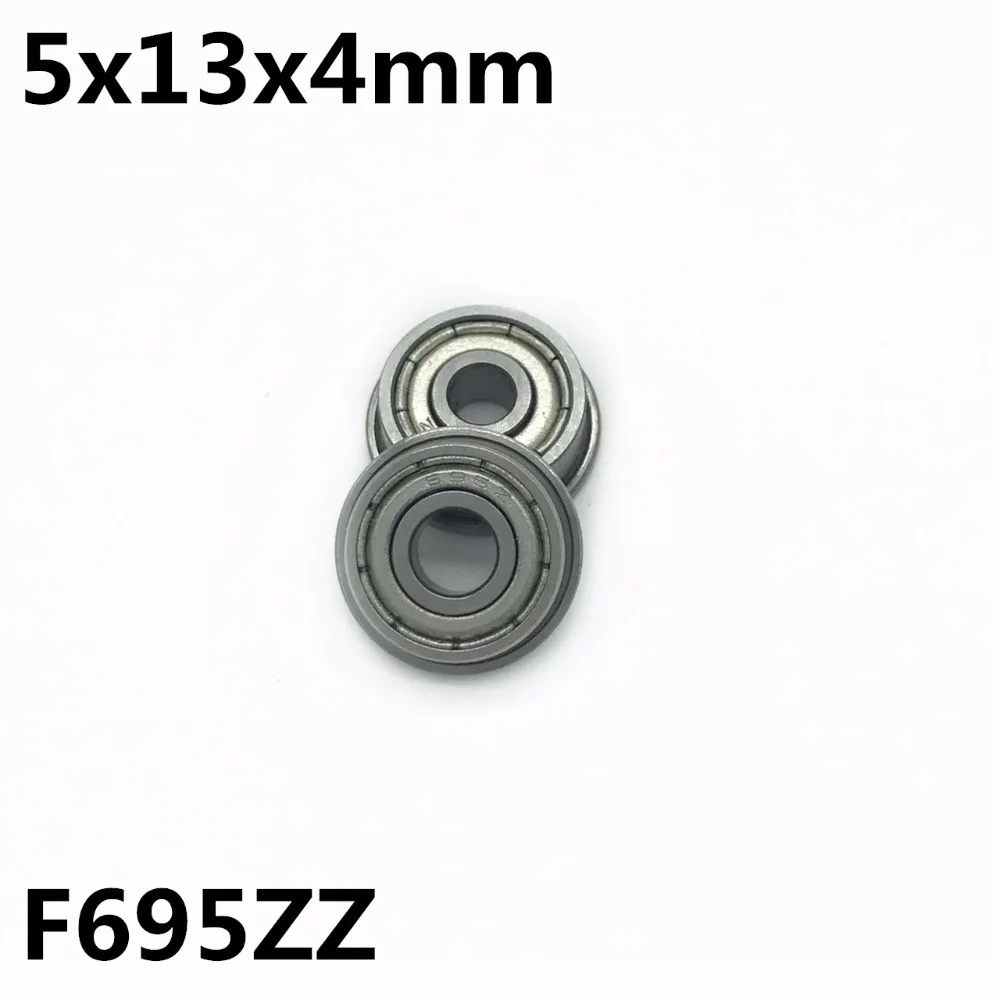 10Pcs F695ZZ 5x13x4 mm Flange Bearings Deep Groove Ball Bearing High Quality F695Z F695