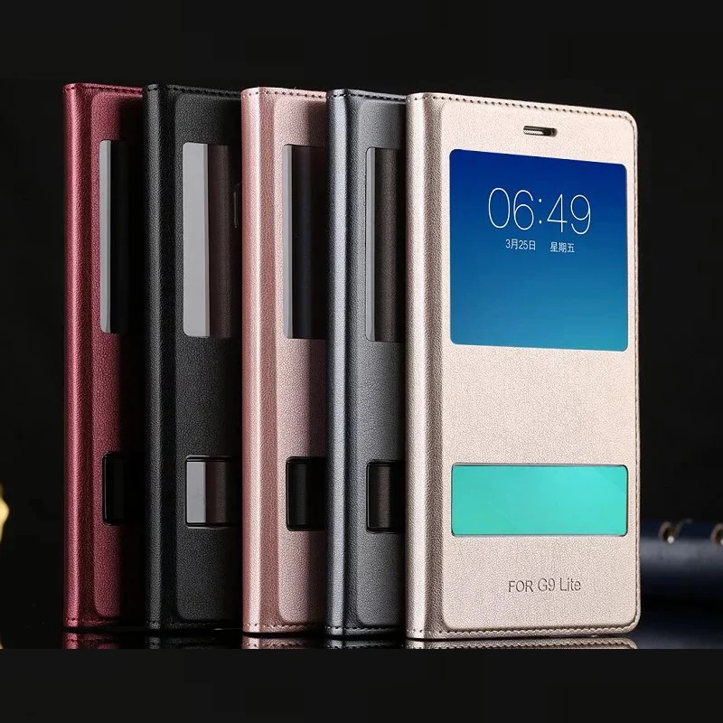 Чехол для Huawei G9 Lite P9 Dual флип-кейс с функциональным окошком крышки PU кожаный задняя