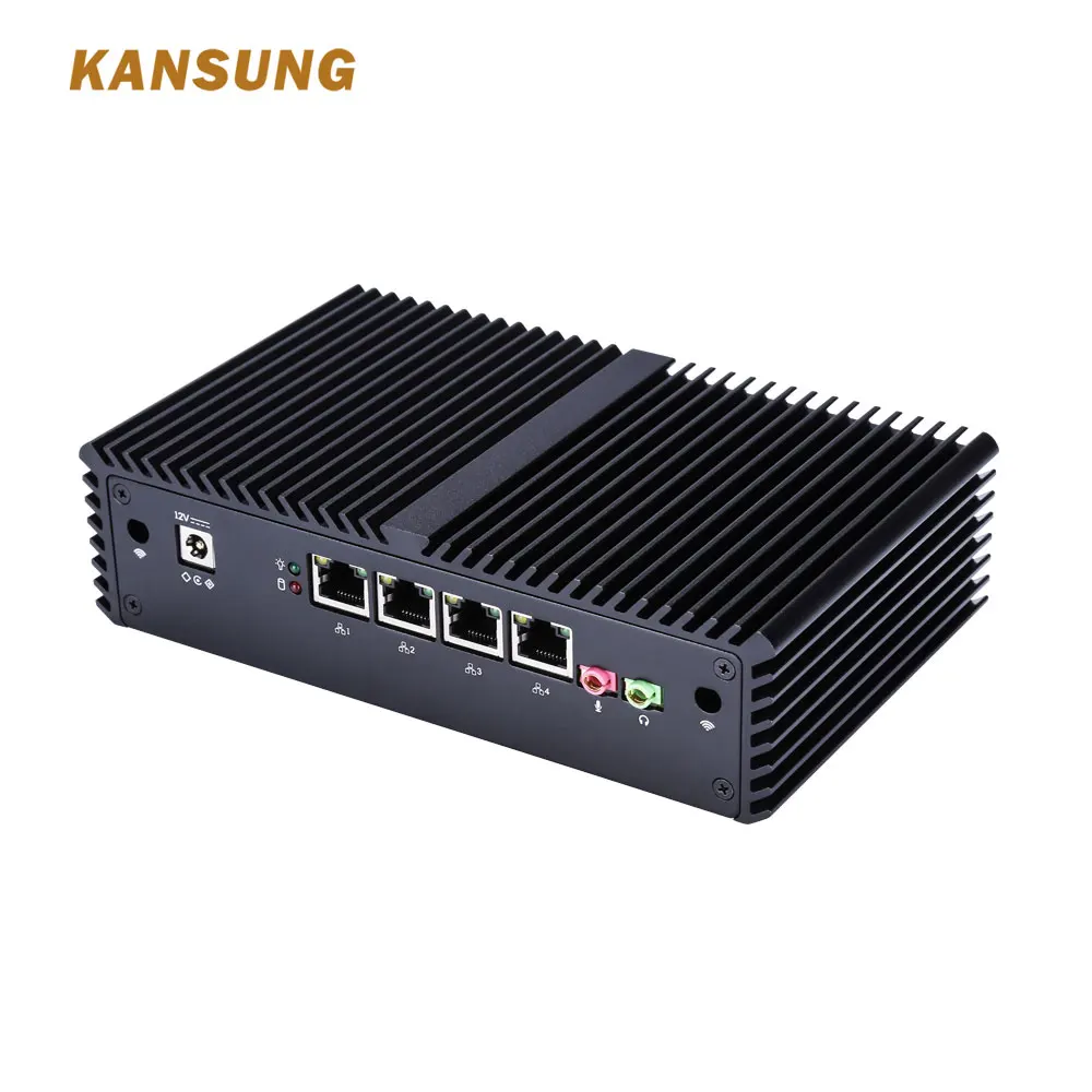 KANSUNG Mini PC Router Firewall 4 Gigabit LAN Micro X86 Computer Intel Pentium 3805U Windows 10 Ubuntu Linux Fanless Nettop | Компьютеры и