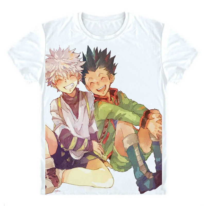 Охотник х Охотник Гон Фрикс Косплэй футболка аниме Kurapika Футболка модная Killua комфортное воздухопроницаемость Футболки