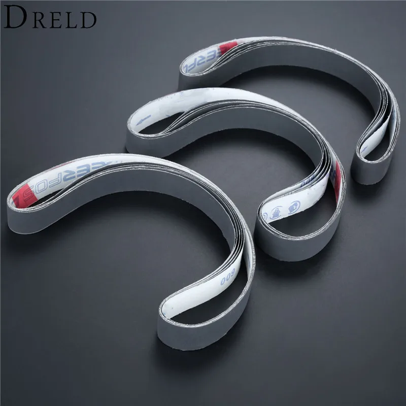Шлифовальные ленты DRELD 15 шт. 760*25 мм зернистость 600 800 1000 ленточный шлифовальный
