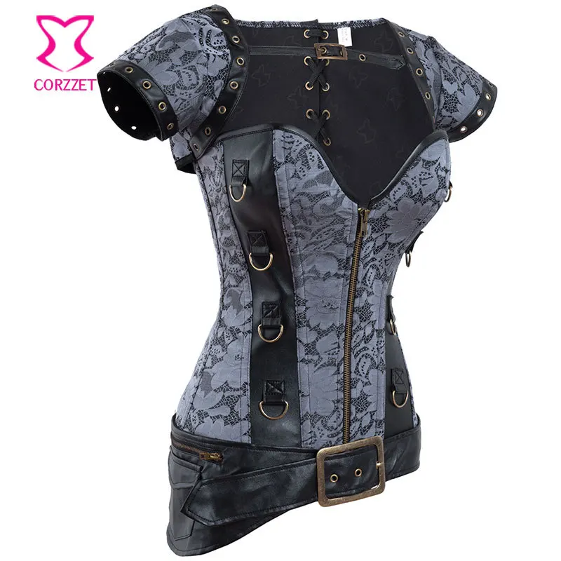 Серые стальные косточки Бурлеск готические и юбки сексуальные коридоры бюстье