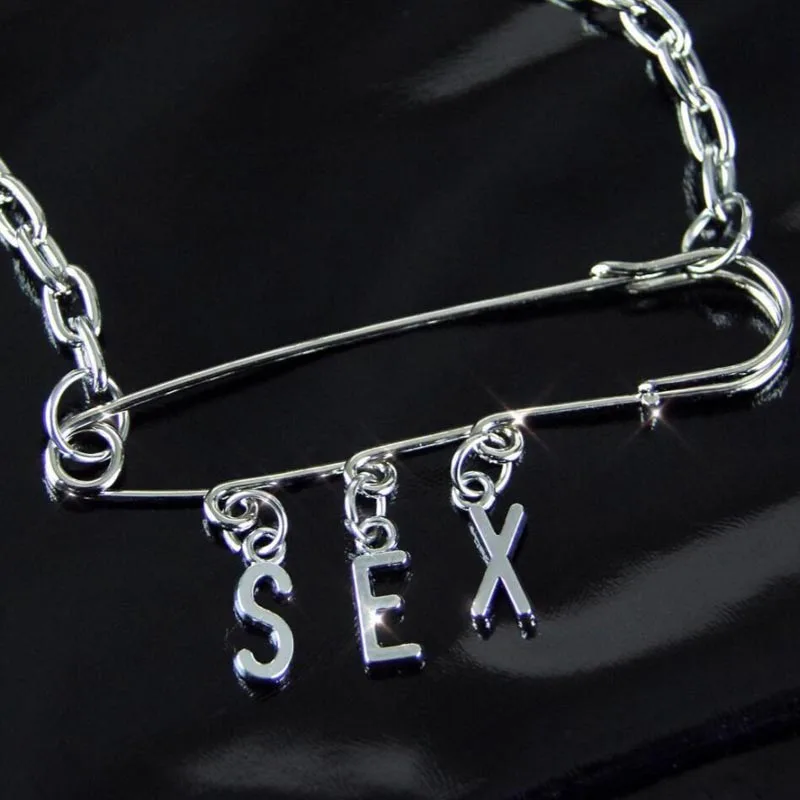 letter sex choker Индивидуальное DIY ожерелье с первоначальным буквенным принтом в стиле рок, панк, безопасная булавка, Угловое колье, 3 или 5 слов, заказное ожерелье, подвеска, подарки - Окраска металла: letter sex choker