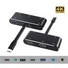 Переходник usb-cHDMI, 5 в 1, 4K Type-C на HDMIVGAАудиоUSB 3.0 порта + USB C порт (PD), конвертер для ноутбука, Macbook, Nintendo Switch