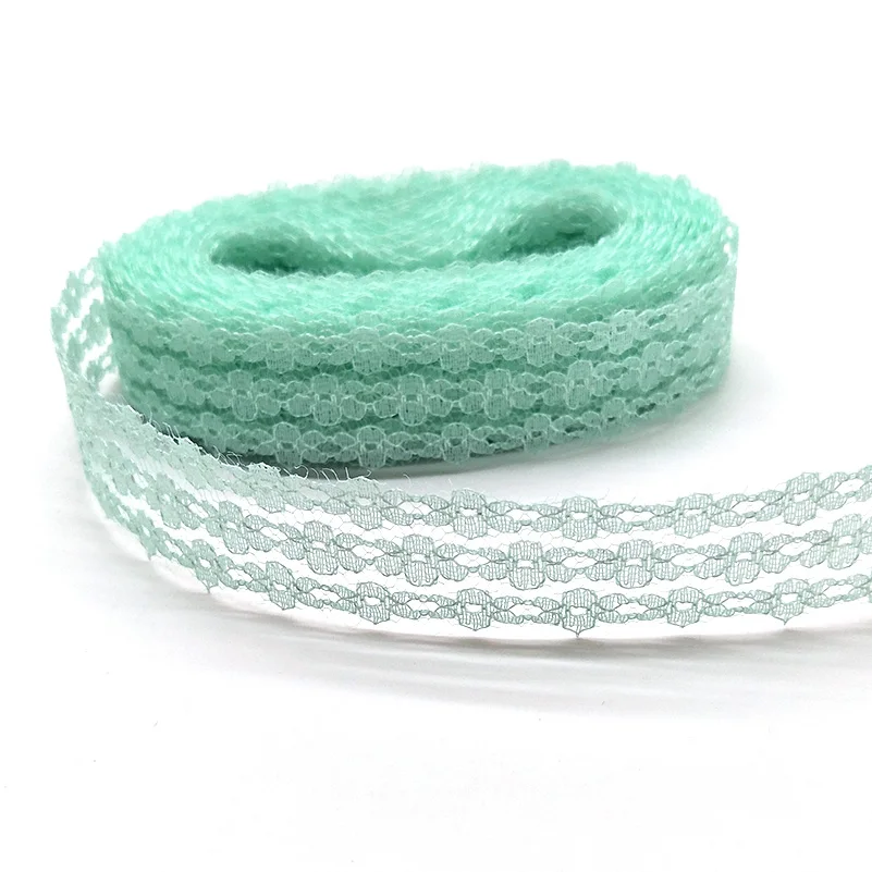 Mint Green Новое 10 ярдов Высокое качество белое кружево, лента, тесьма 27 мм кружевная отделка DIY вышитые для шитья украшения африканская кружевная ткань лента - Цвет: Mint Green