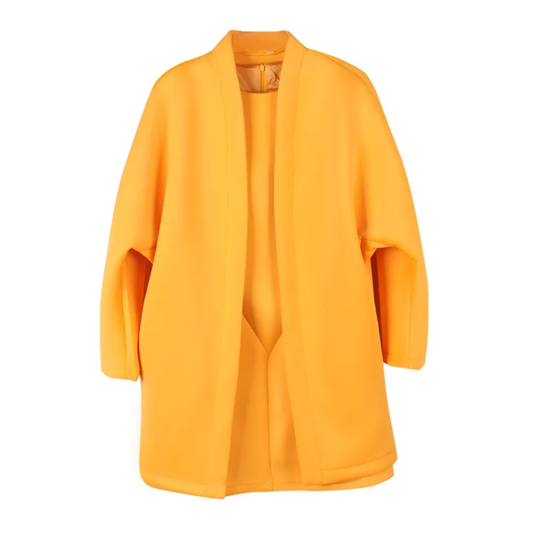 Новый 2017 Весна Желтый Пространства Вата женская Набор Женская Мода Твердые