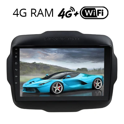 Renegade 4G Sinosmart Android 8,1 автомобильный радиоприемник с навигацией GPS для Jeep Renegade 2din 2.5D ips/QLED экран - Цвет: Renegade 4G