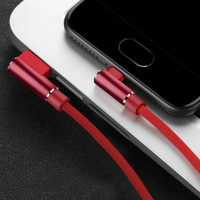 1 м 2 м 3 м 90 градусов данных usb type C быстрое зарядное устройство кабель для samsung S10 S9 Plus Xiaomi Mi 9 8 huawei P30 Pro происхождения длинный провод шнур - Цвет: Красный