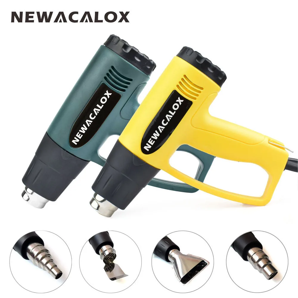 NEWACALOX, 2000 Вт, 220 В, штепсельная вилка европейского стандарта, промышленная электрическая фена, терморегулятор, тепловые пушки, термоусадочная упаковка, термонагреватель