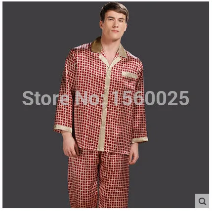 Пижама Мужская шелковая с длинным рукавом 100% шелк тутового шелкопряда размеры