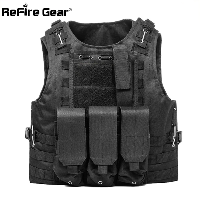 Refire gear Molle армейский боевой тактический жилет солдат США Военная форма Камуфляжный жилет мужской Карманный Пейнтбол страйкбол нейлоновый жилет