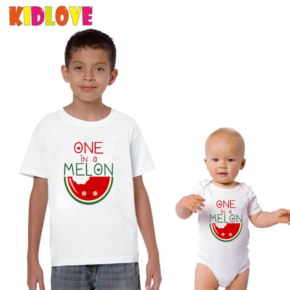 Kidlove/футболки с принтом арбуза Стильная летняя футболка короткими рукавами и