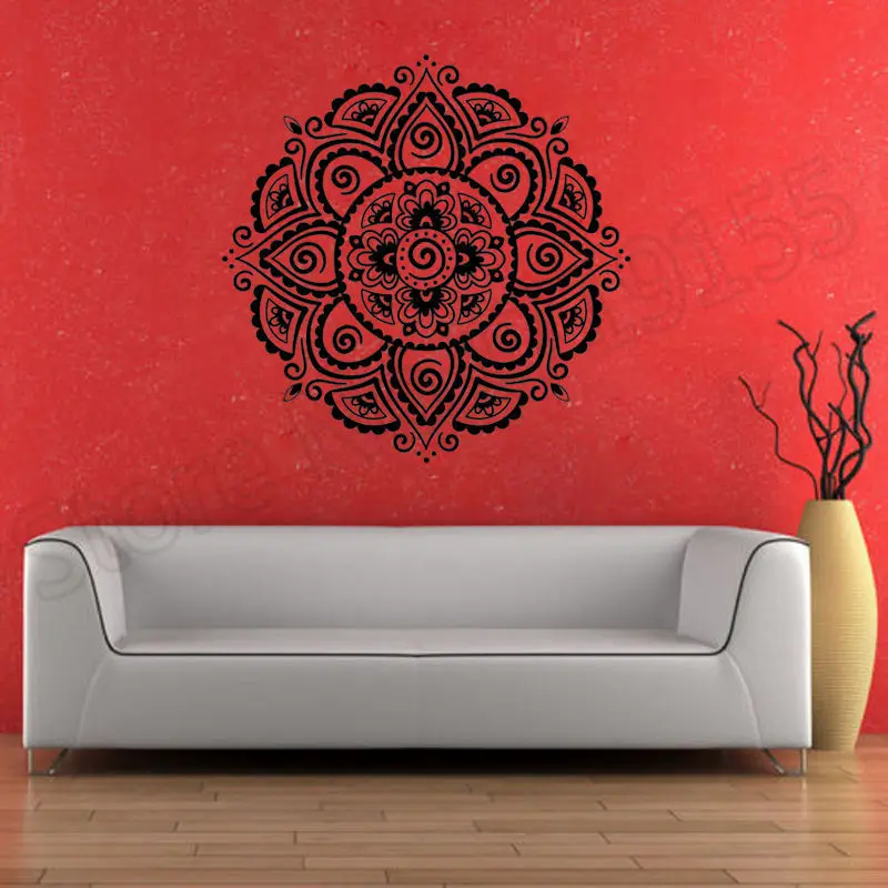 

Symbol Mandala Buddhism Hinduism Lotus Stickers home decoration vinyl mural for living room fashion Poster wall sticker ZW32