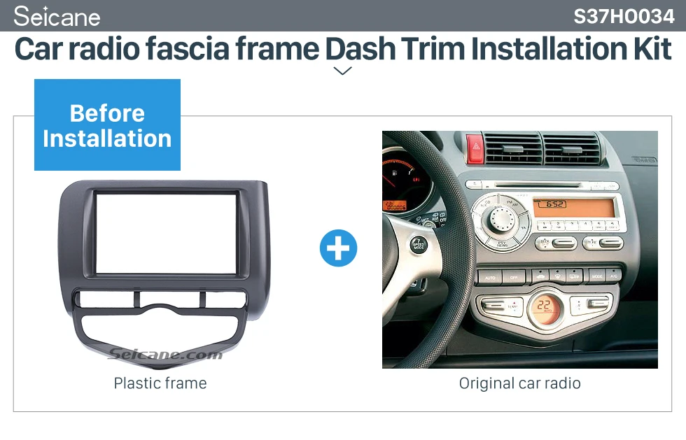 Seicane 2 Din Автомобильный Радио dvd-плеер адаптер рамка фасции для 2006 Honda Jazz City Авто AC LHD DVD плеер Даш крепление комплект адаптер