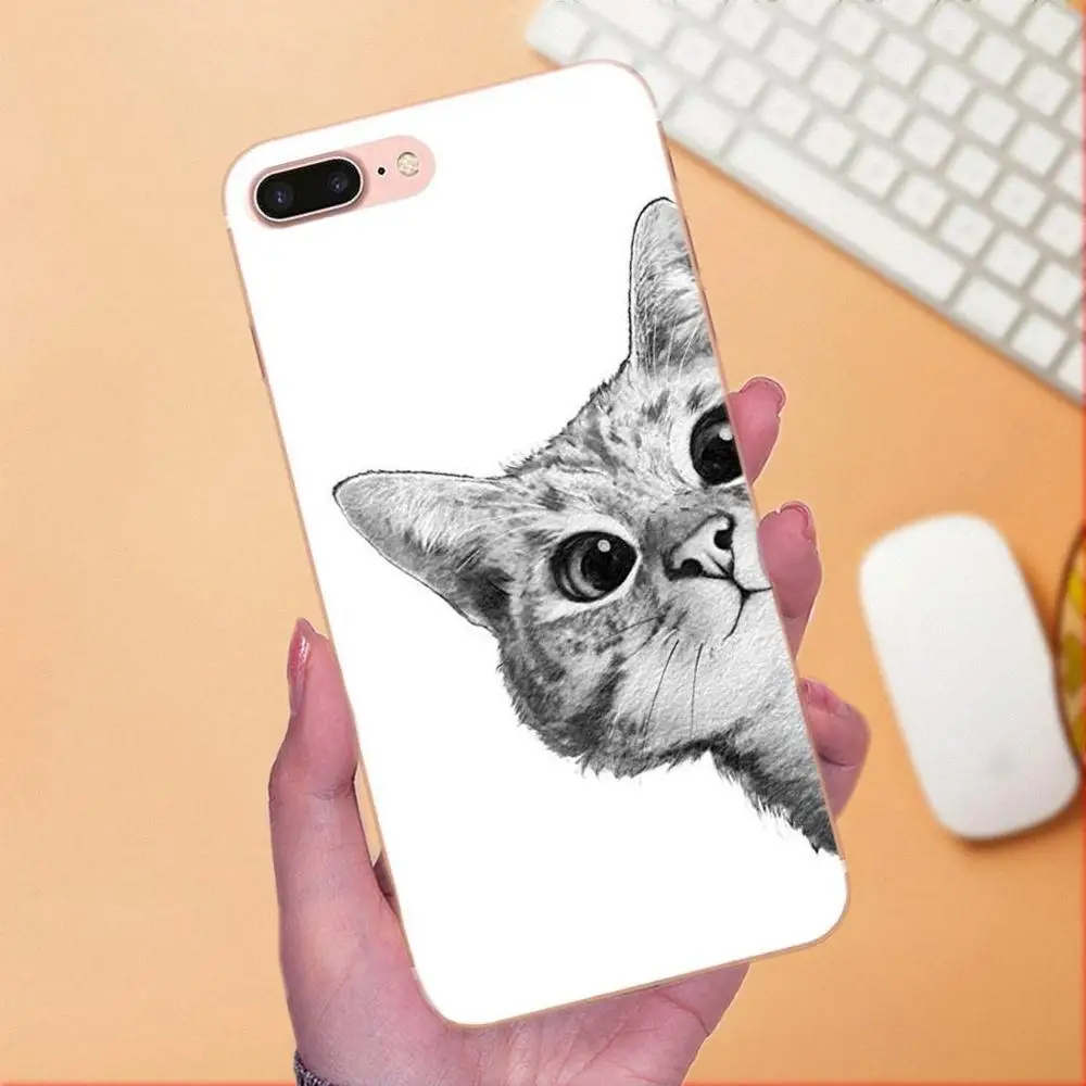 Kawaii Anime черный кошачий глаз классический лучше подходит для Apple iPhone 4 4S 5 5C 5S SE 6 6S 7 8