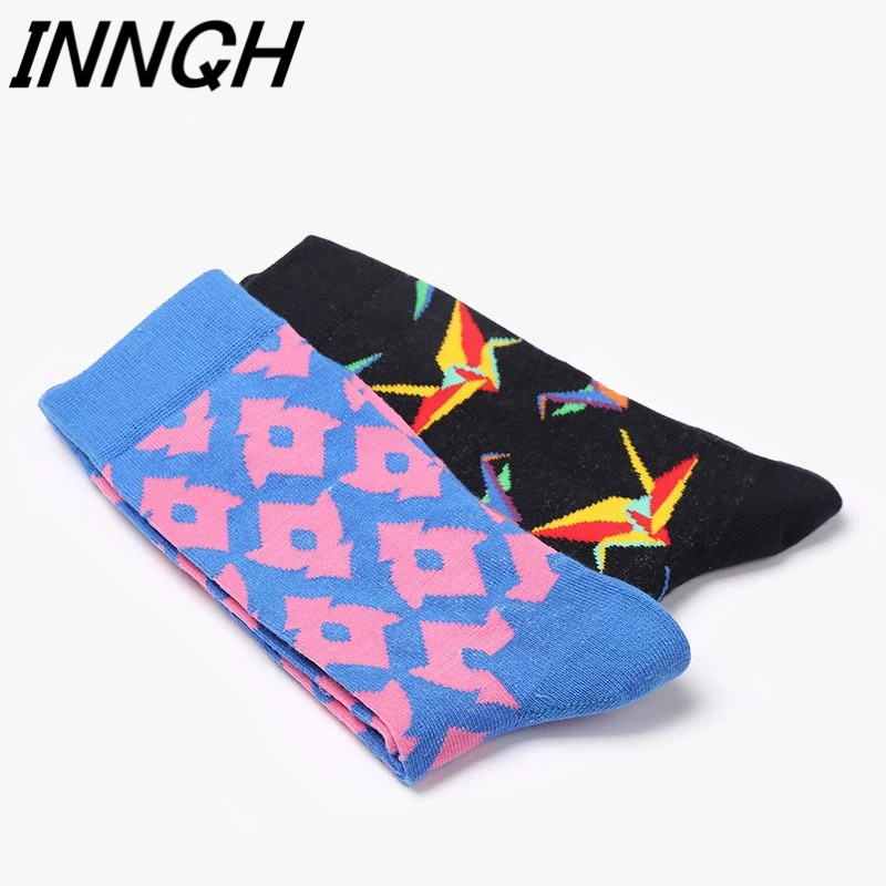 Милые носки унисекс для взрослых хлопковые с рисунком бумажного журавля оригами