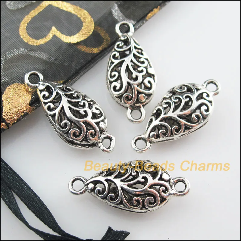 5 Новые Разъемы Цветок слеза Тибетский серебристый цвет Подвески 13x29mm | Украшения