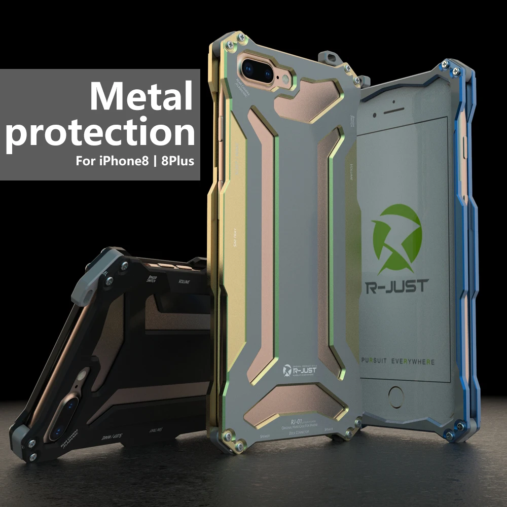 R JUST Gundam для iPhone 8 металлический корпус Механическая Броня Алюминий крышка плюс