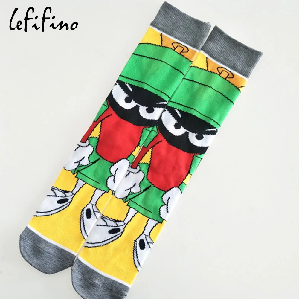 Милые Мультяшные мужские хлопковые носки looney ttes, забавные Гольфы с кроликом, уткой, подростковые мужские сумасшедшие крутые причудливые носки, потрясающие Необычные носки