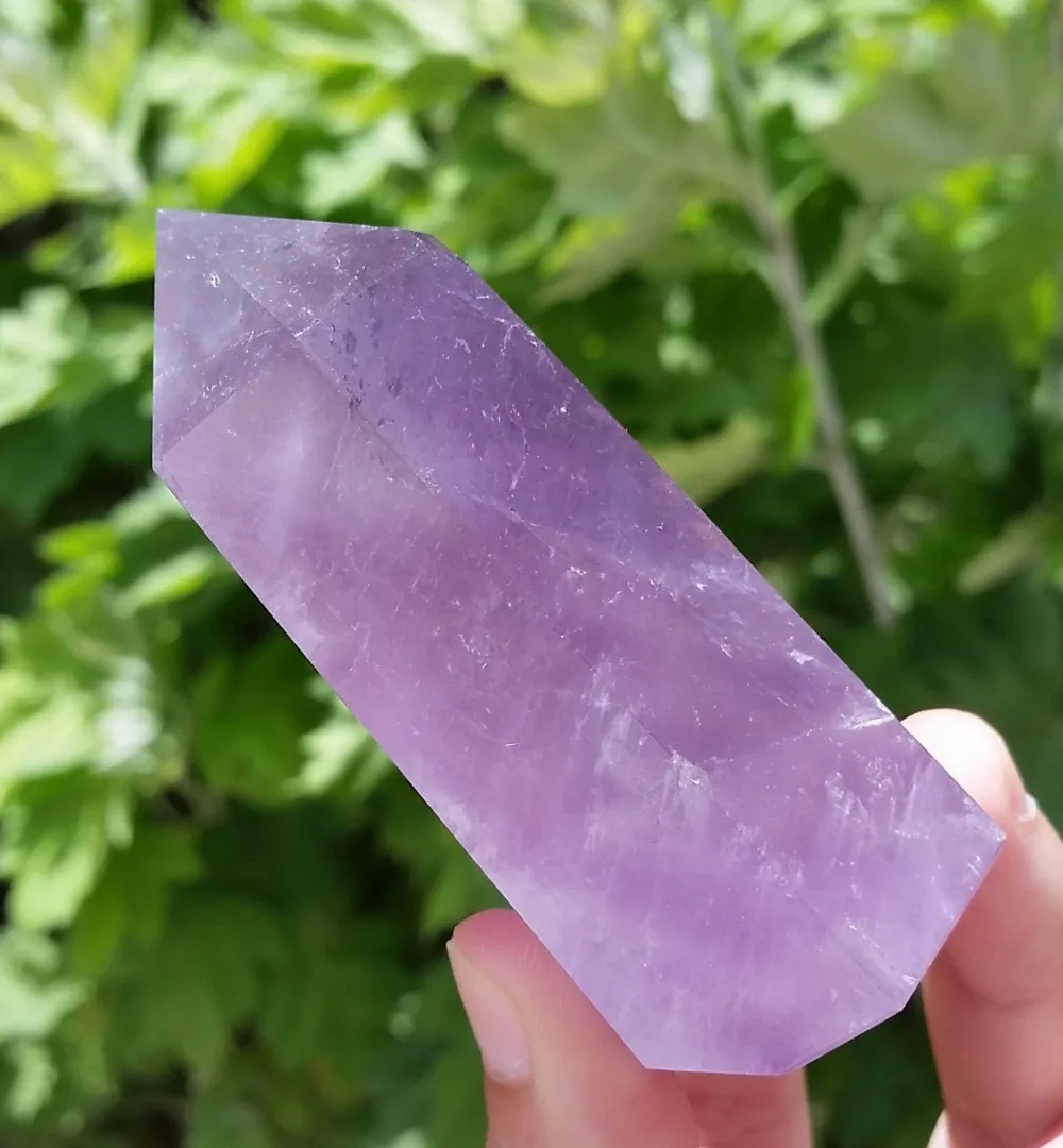 

xiuli 00712 NATURAL Amethyst QUARTZ CRYSTAL WAND POINT HEALING