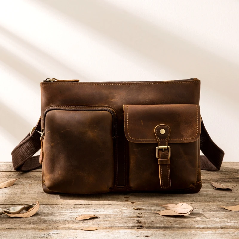 Мужская сумка мессенджер AETOO из натуральной кожи ручная работа|genuine leather men bag|leather