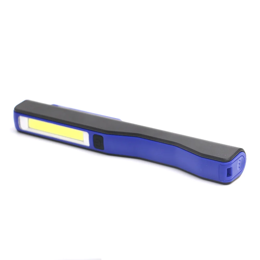 Мини-инспекционная Лампа COB светодиодный USB Перезаряжаемый Магнитный вращающийся ручной фонарь-фонарик с зажимом для ручек красный/черный/оранжевый - Испускаемый цвет: Blue