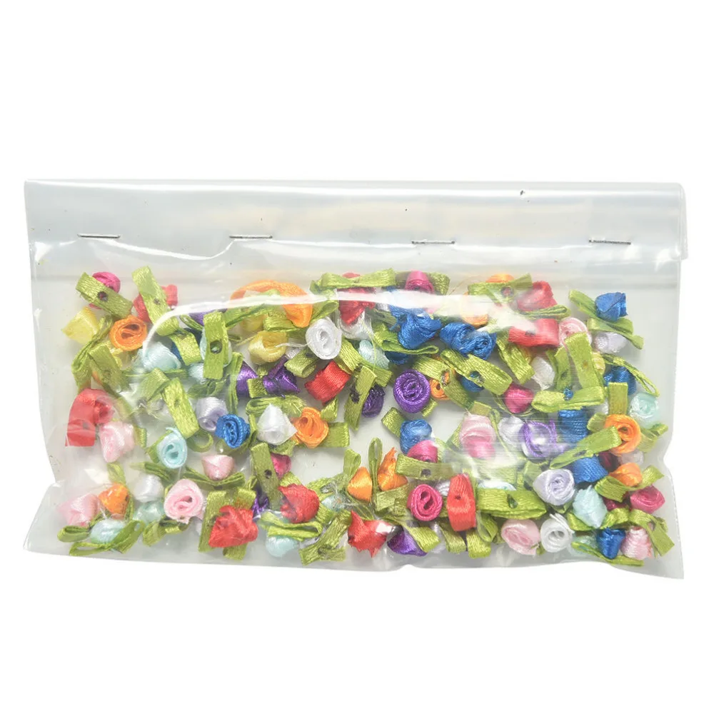 50 шт. атласная лента шелковые искусственные цветы розы головы держащих букет