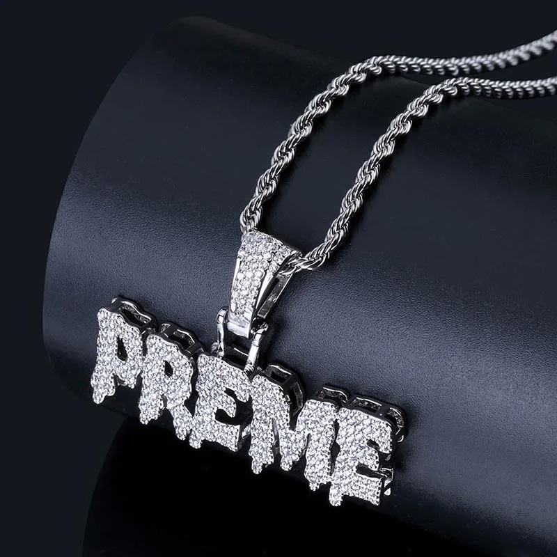 Ожерелье MISSFOX в стиле хип хоп с надписью Freeze Preme подвеска со льдом 24 К золотое