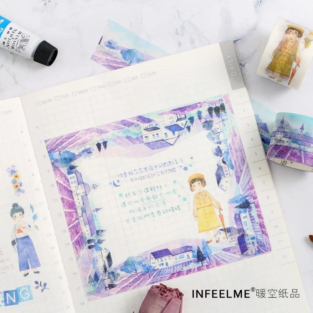 1 шт. красивые декорации Infeel Me декоративные из рисовой бумаги лента DIY Скрапбукинг маскирующая лента школьные офисные принадлежности