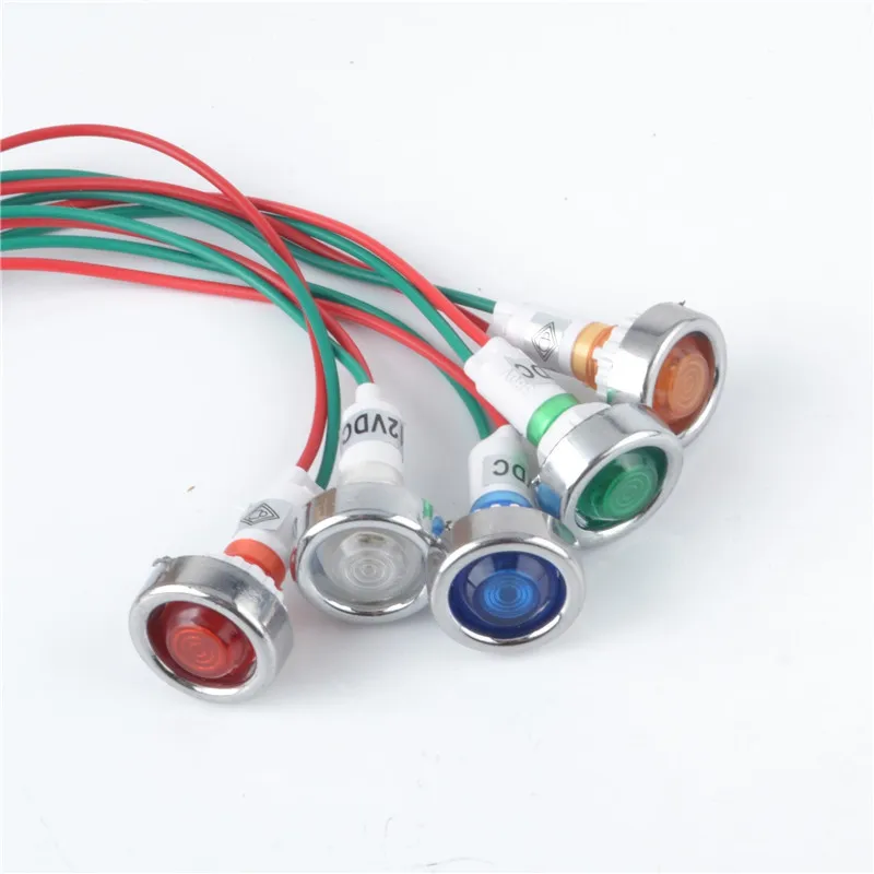 

10mm 12V LED indicator light with 18cm wire sigal lamp