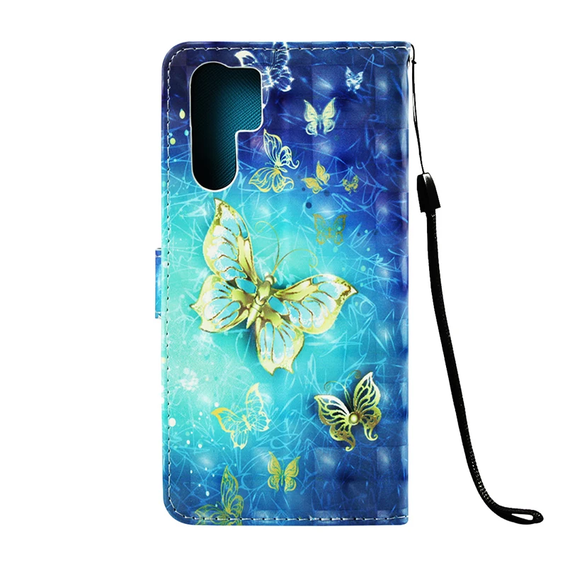 Из искусственной кожи чехол бумажник флип для Huawei P10 P20 P30 Lite цветочный крышка с