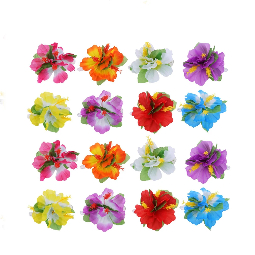 24 шт. Гавайский цветок гибискуса заколки для волос бутон шпильки свадебной