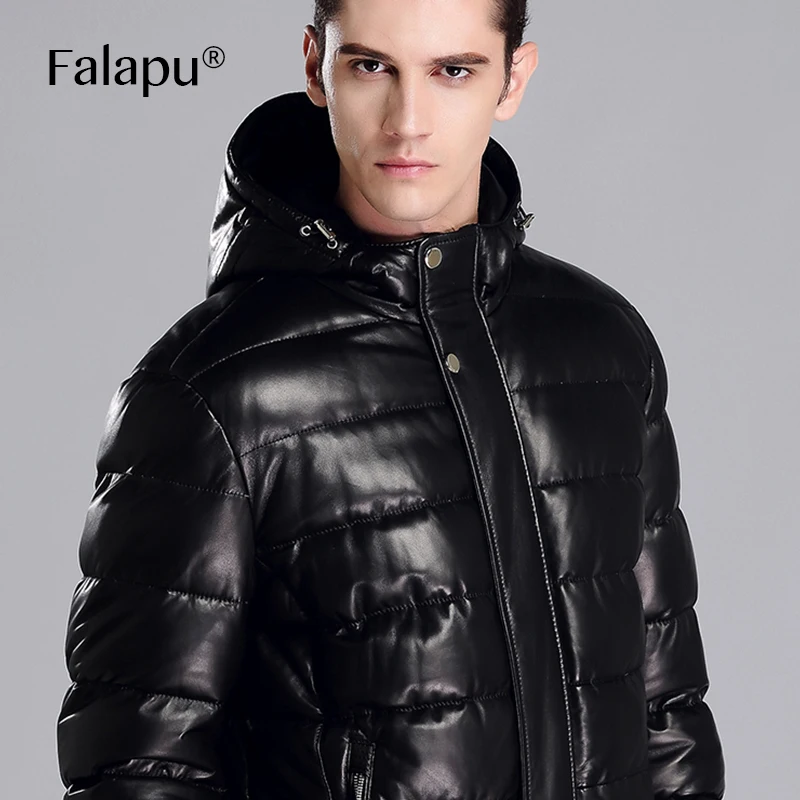 FALAPU/пуховик из натуральной кожи мужская куртка-пуховик 61227-1 | Мужская одежда
