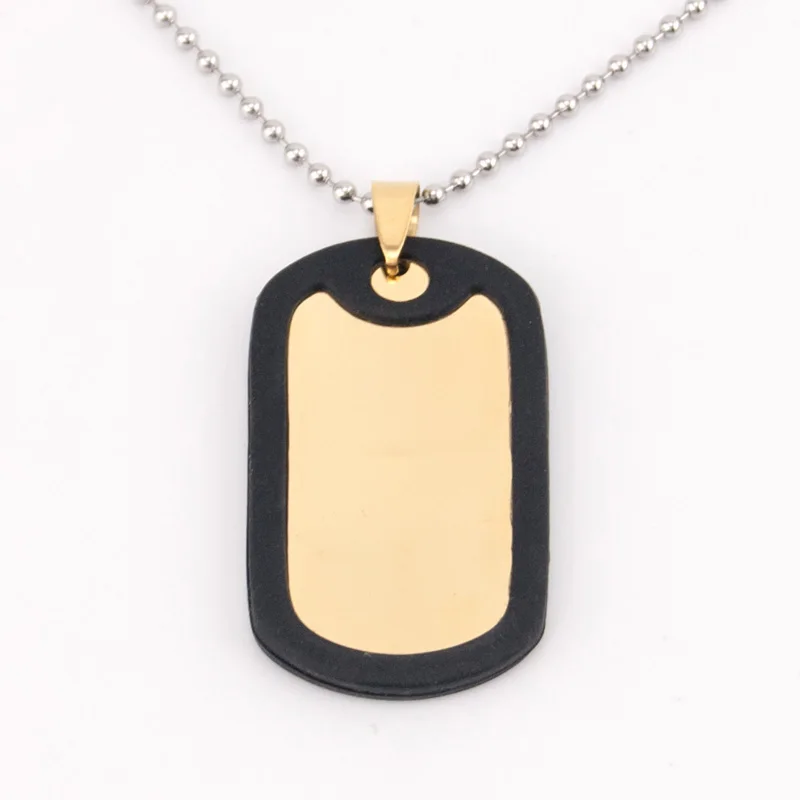 100% чистые бирки для мужчин из нержавеющей стали с обложкой ожерелья и подвески