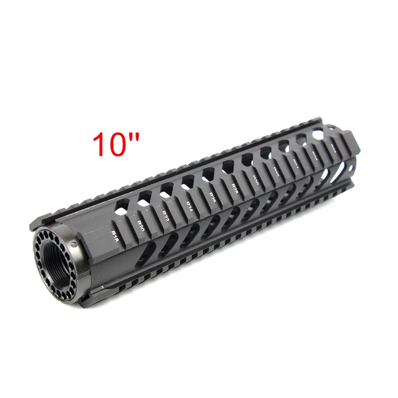 ", 7", 1", 12", 1" дюймовый свободный поплавок Picatinny Quad Rail system Handguard. 223/5. 56 Охотничьи аксессуары черный/коричневый - Цвет: 10  inch Black