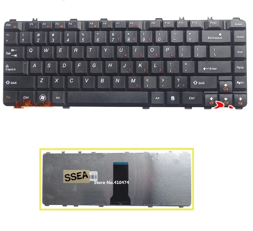 SSEA новая клавиатура для ноутбука Lenovo Ideapad Y450 Y450A Y450AW Y450G Y550 Y550A Y550P Y460 Y560 B460 |