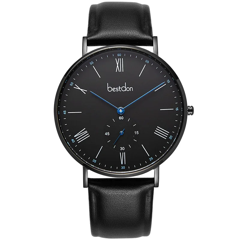 Мужские ультратонкие кварцевые часы Bestdon модные классические Синие оригинальные