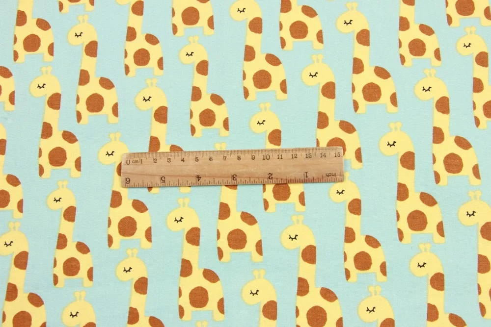 Оригинальный дизайн кавайный Жираф хлопковая ткань с животными двор/(ширина: 43